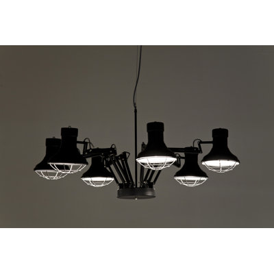Spider 6-Light Shaded Chandelier
