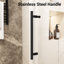 Mortix 60 po X P 74 po H Porte de douche coulissante simple sans cadre en noir mat avec transparent 5/16 po Verre