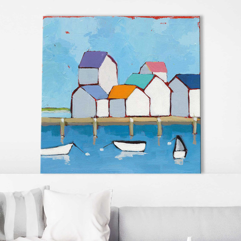 Le quai - reproduction d'art sur plastique / acrylique, Toile tendue, H 28 po x l 28 po x P 1,5 po
