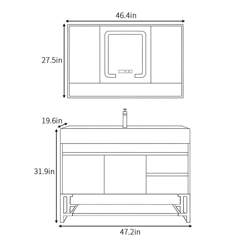 Armoire de salle de bain de style européen minimaliste
