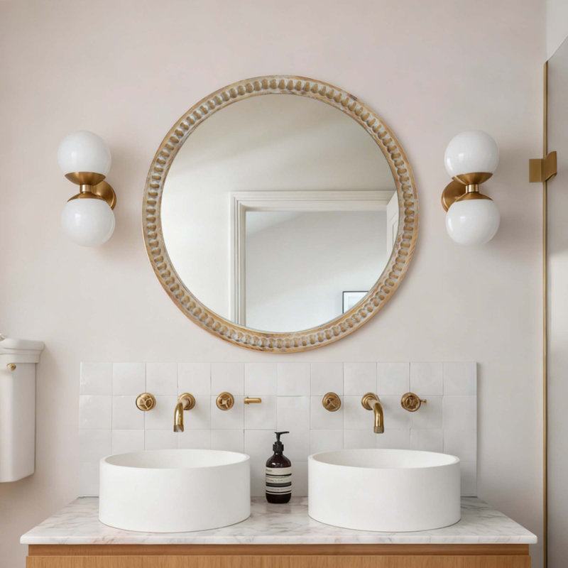 Miroir mural rond, 31,5 po x 31,5 po