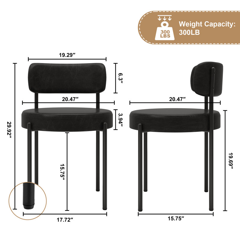 Black Leather Dining Chairs Set of 4
