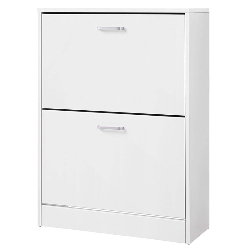 12 Pair Flip Down Shoe Storage, White
