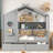 Kids Dream Playhouse Bed with 2 Drawers and Storage Shelf-64914615