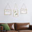 Ensemble de 12 cadres photo suspendus, cadres en verre en laiton pour fleurs pressées, décor mural avec chaînes pour le café du bureau personnel