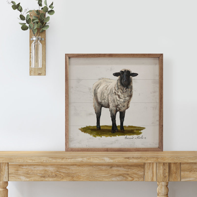 Moutons sur l'herbe par Bonnie Mohr, H 4 po x l 4 po x P 1 po