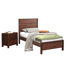 Ensemble de 2 articles pour chambre à coucher, lit simple et table de chevet avec 2 tiroirs Hibir