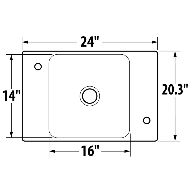 Commercial 24" x 20.313" Drop-In Service Sink