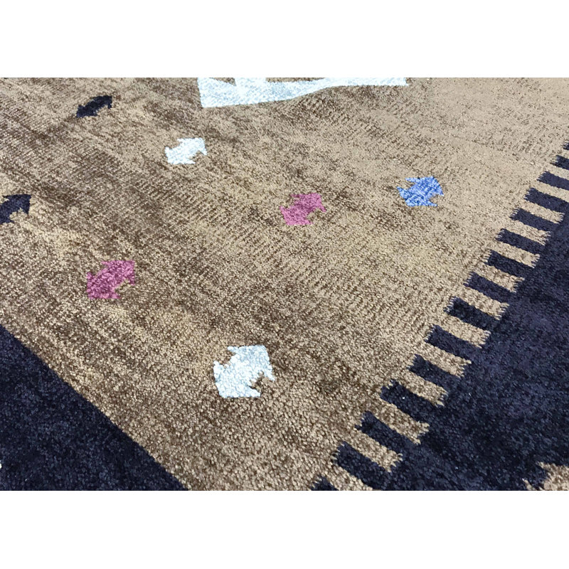 Hand-Knotted High-Quality Black Area Rug