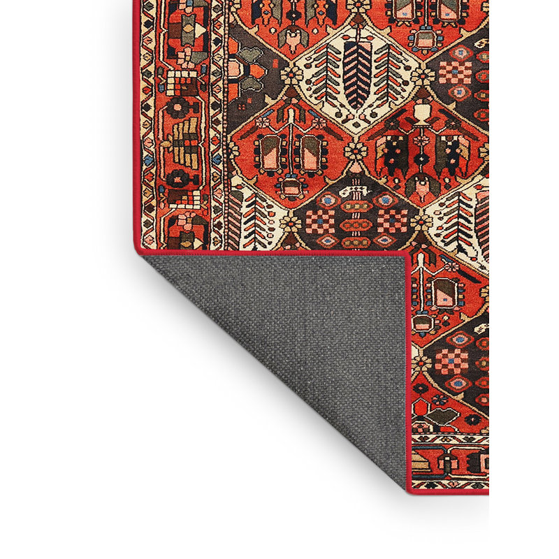 Tapis traditionnel orange / noir / brun, Rectangle 3 pi x 5 pi
