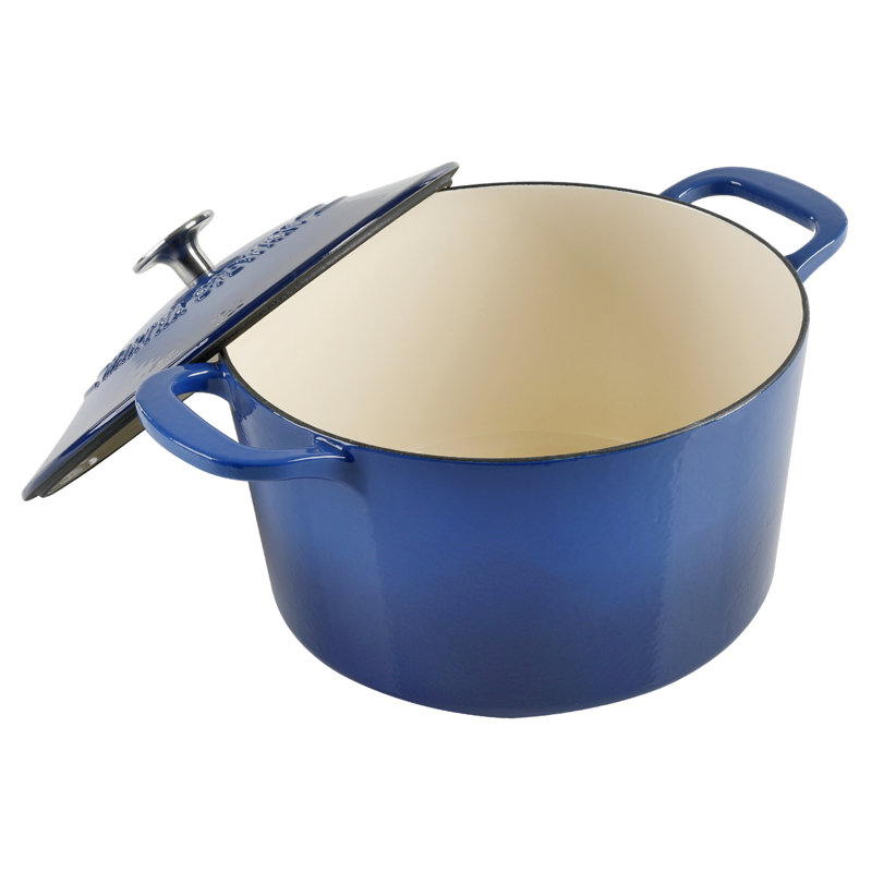 Martha Stewart Gatwick 7 qt. Cast Iron Round Dutch Oven with Lid, Classic Blue