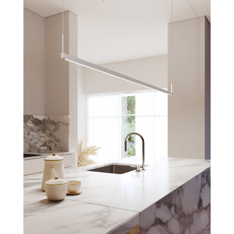 Thin-Line 2 - Light LED Pendant, Satin White, 3000K, 5" H x 36" W x 0.75" D