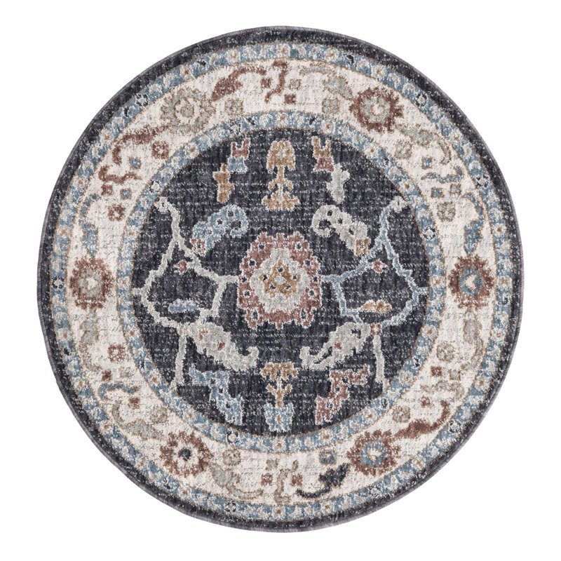 Erica Floral Indoor Rug, Round 3'3"