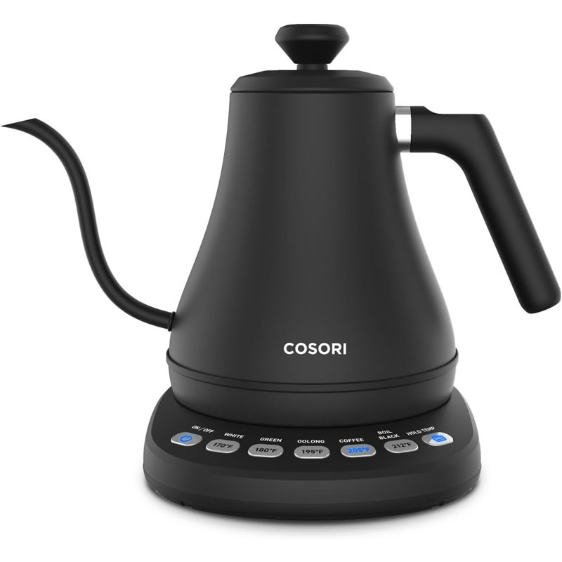 Electric Gooseneck Kettle with 5 Temperature Control Presets, Pour Over Kettle for Coffee & Tea