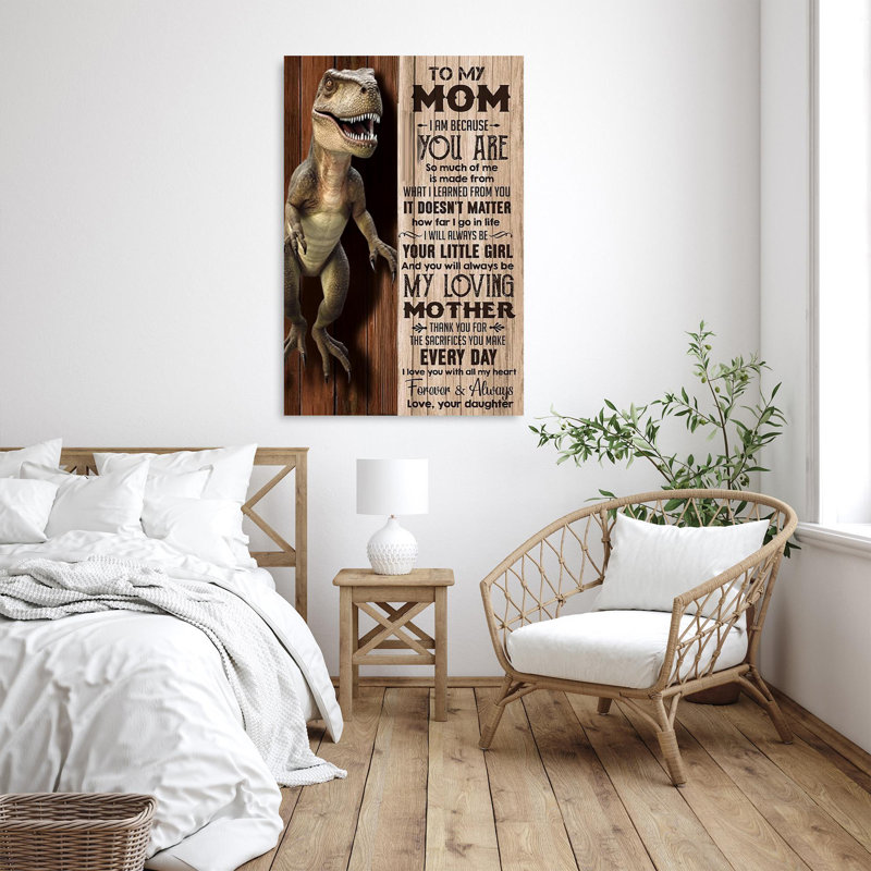 «Dinosaur To My Mom», impression sur toile, H 20 po x l 16 po x P 1,25 po