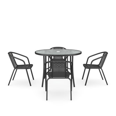 Mcloughlin 4 - Person Round Patio Dining Set