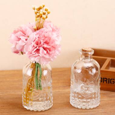 Vintage clear glass pitcher with a cork lid and 50 similar items