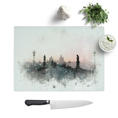 Tempered Glass Charles Bridge in Prague Chopping Board