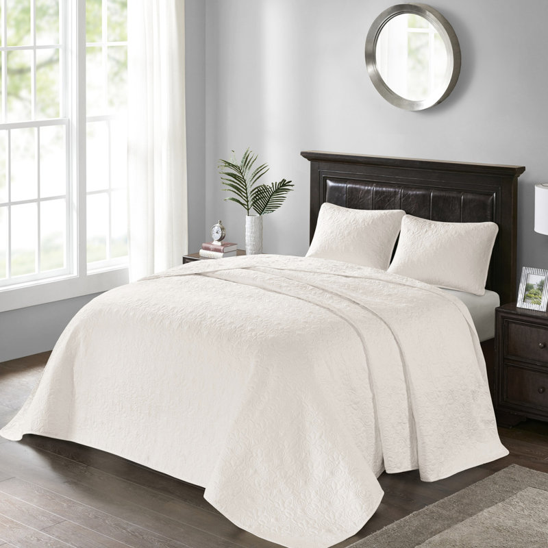 Couvre-lit double réversible en tissu crème, rembourrage confortable, motif à coutures classiques, rembourrage en coton doux pour la chambre à coucher, design, traité pour l'hygiène