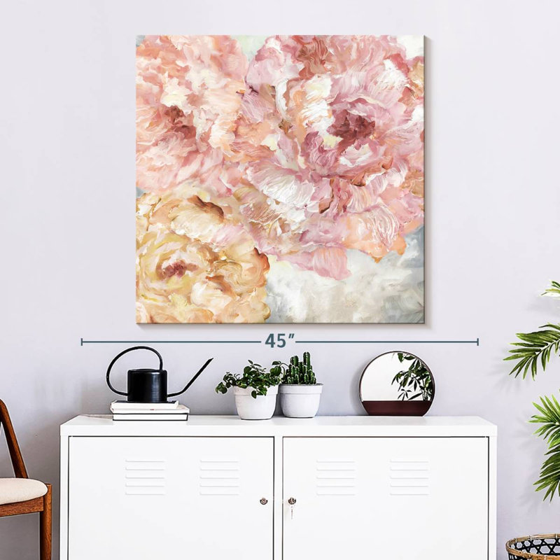 Contemporary Peonies I, 33" H x 33" W