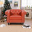 Fauteuil d'appoint monoplace avec pieds en bouleau, revêtement en polyuréthane, capacité de poids de 220 lb-1834129308