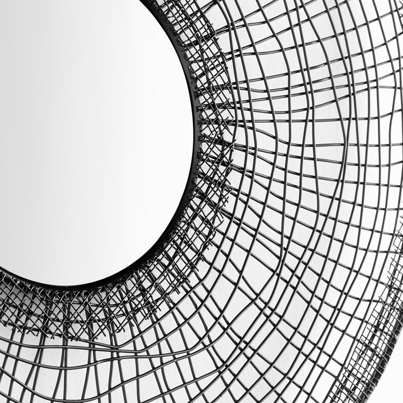 Silk Noir Metal Round Mirror