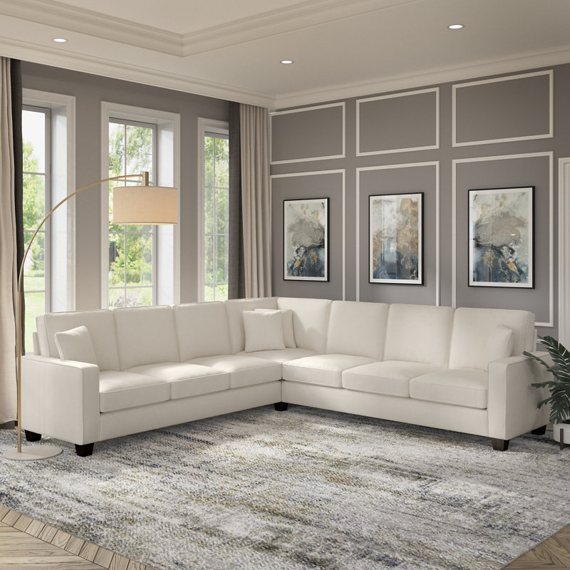 Canapé modulaire Alitza, Crème, crème, H 35,74 po x l 111 po x P 111 po
