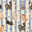 Cats Wallpaper Blue Cream Vertical Stripes-167161319