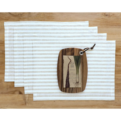 Amalfi Stripe - 100% Pure Linen Placemats