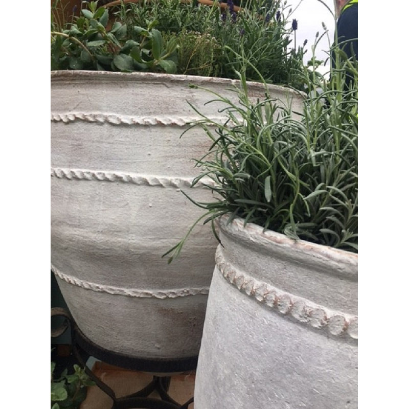 The Mediterranean Collection Handmade Pot Planter, Delphi White