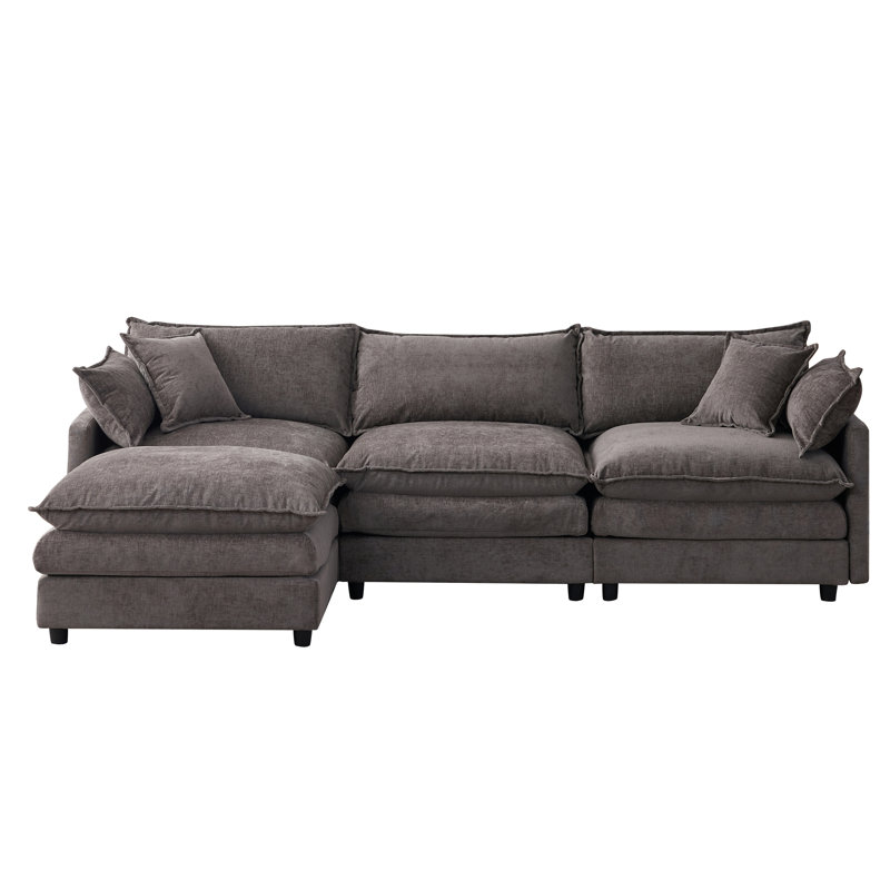 105" Modular Sectional Couch, Gray