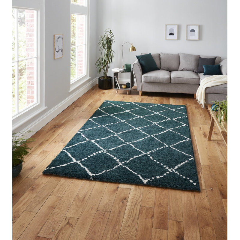 Machine Woven Dark Green Rug, Rectangle 160 x 230cm