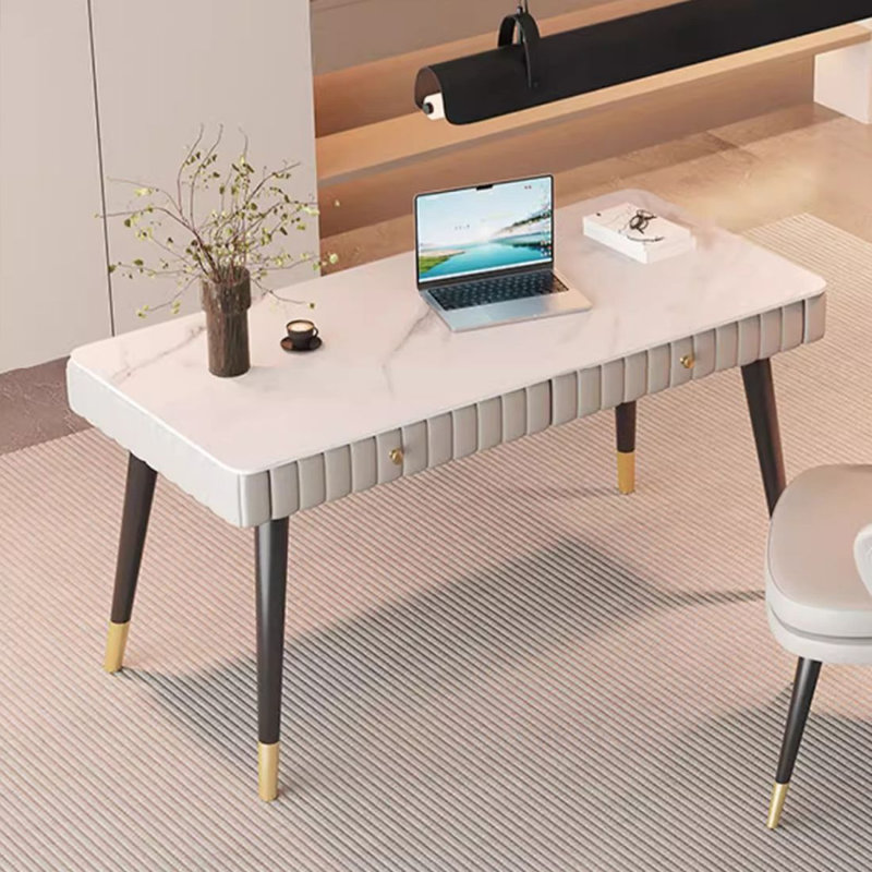 Bureau moderne moderne, H 29,53 po x l 55,12 po x P 23,62 po, Black; Gold; Gray; White
