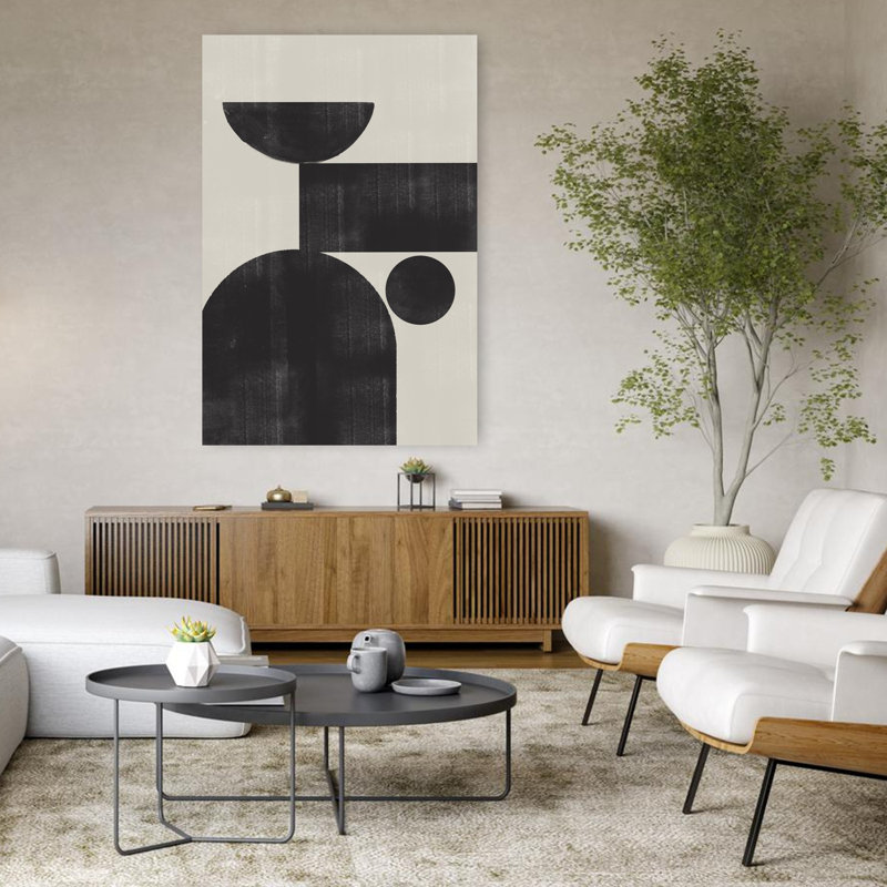 Art contemporain abstrait géométrique contemporain, H 48 po x l 32 po