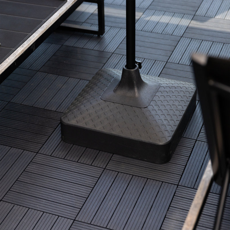  19.5" x 6.5"H Square Low Profile Easy-Fill Umbrella Base, Lattice