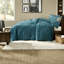 Ensemble de literie en velours luxueux sarcelle, édredon hypoallergénique avec coussin décoratif