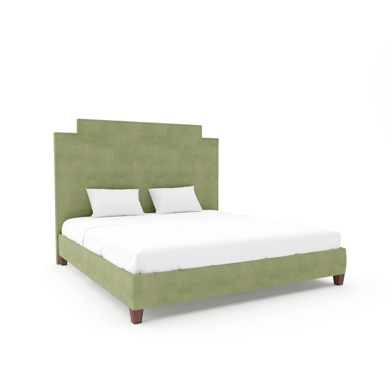 Lit avec rails 9 po Staunton I, Grand lit, Blanc, Crème Crypton luxe habitable
