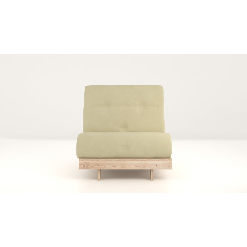 Chenango 75cm Upholstered Futon Chair, Cream