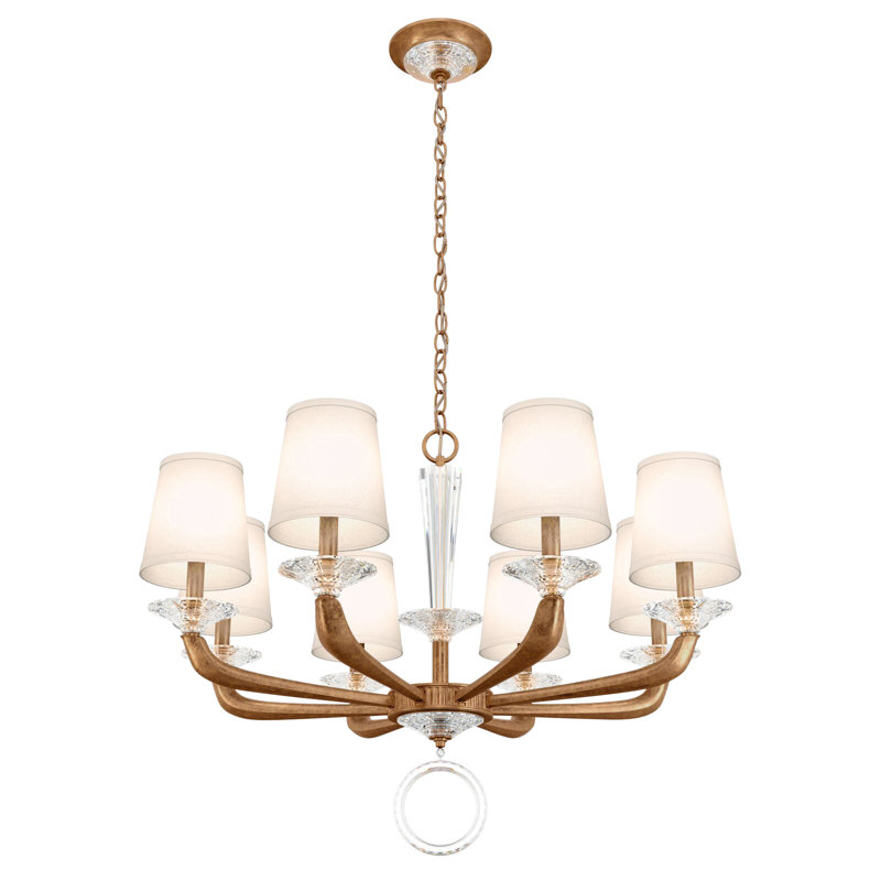 Emilea 8 - Light Glass Chandelier, Etruscan Gold
