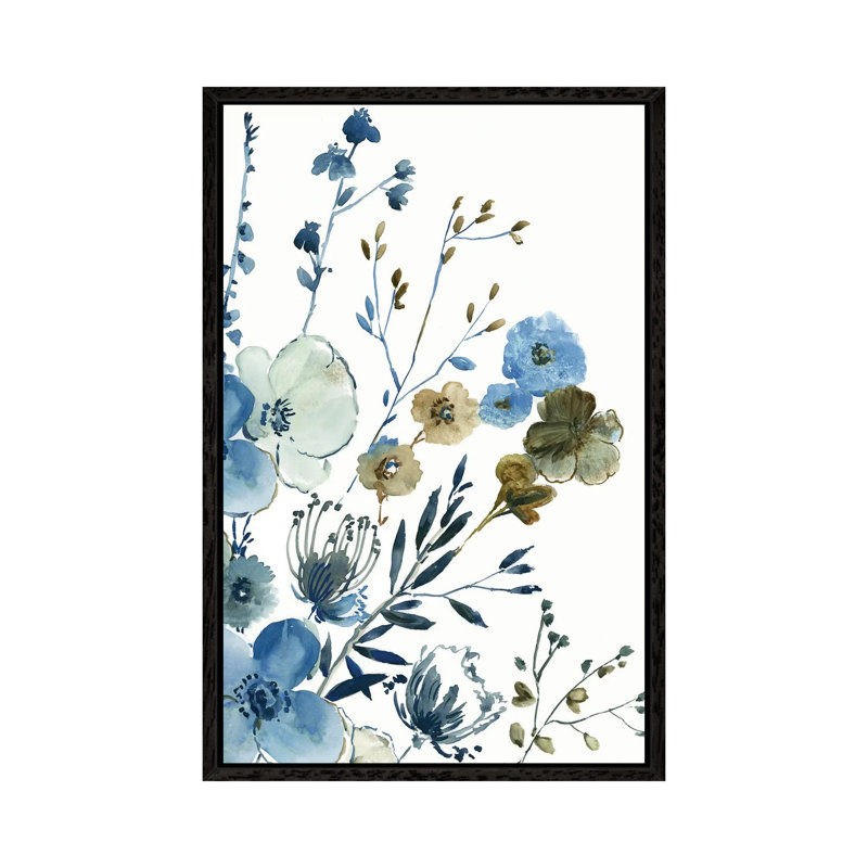Blue Blossoming Garden I by Asia Jensen - Gallery-Wrapped Canvas Giclée on Canvas, 66.04 cm H x 45.72 cm W, Black Framed