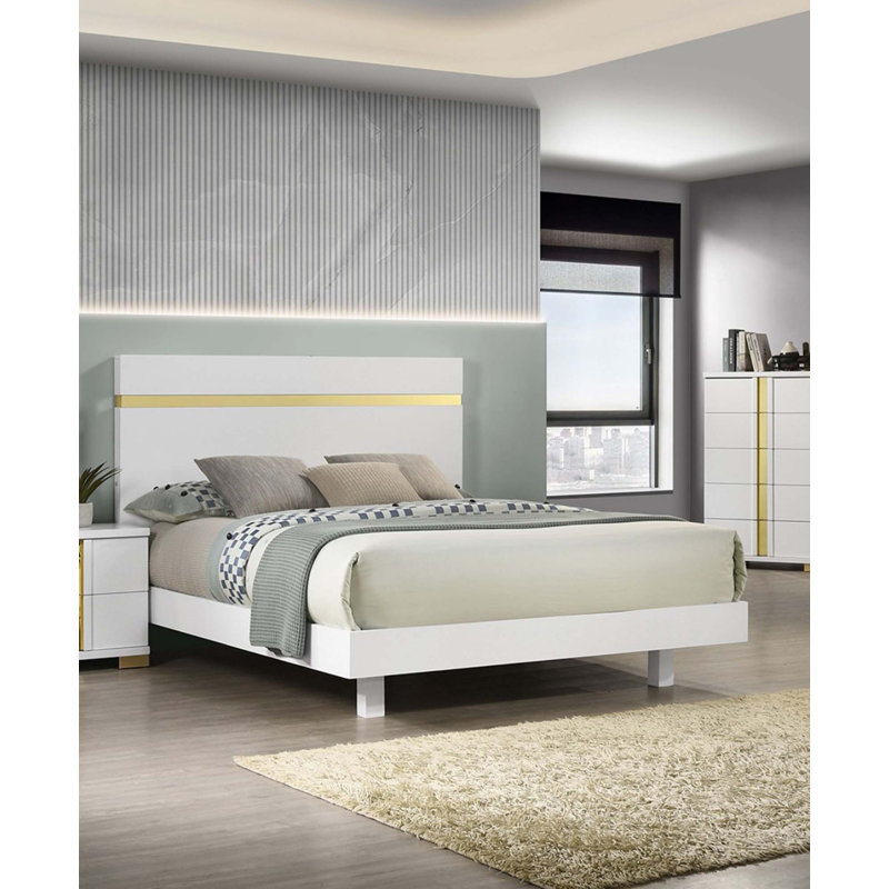 1Pc Bed Underbed LED(Only Bed), White, Queen