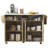 Versatile Fluted Kitchen Island With 2 Drop Leaf, Storage, Power Outlet, And Faux Marble Top For Modern Kitchens And Dining Rooms-1616280050