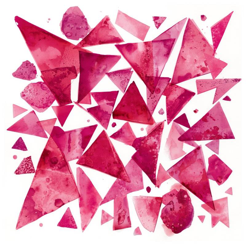 Housses de couette géométriques à triangles roses, Grand lit