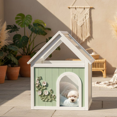 Maison pour chat en cèdre avec toit en acrylique transparent certifiée FSC - Maison pour petits chats et chiens