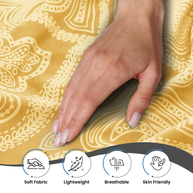 Taupe Paisley Twin XL Microfiber Sheet Set with Deep Pockets