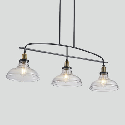 Breakwater Bay Kolton 3-Light Pendant Chandelier with Clear Glass Shades (Bulb Not Included)