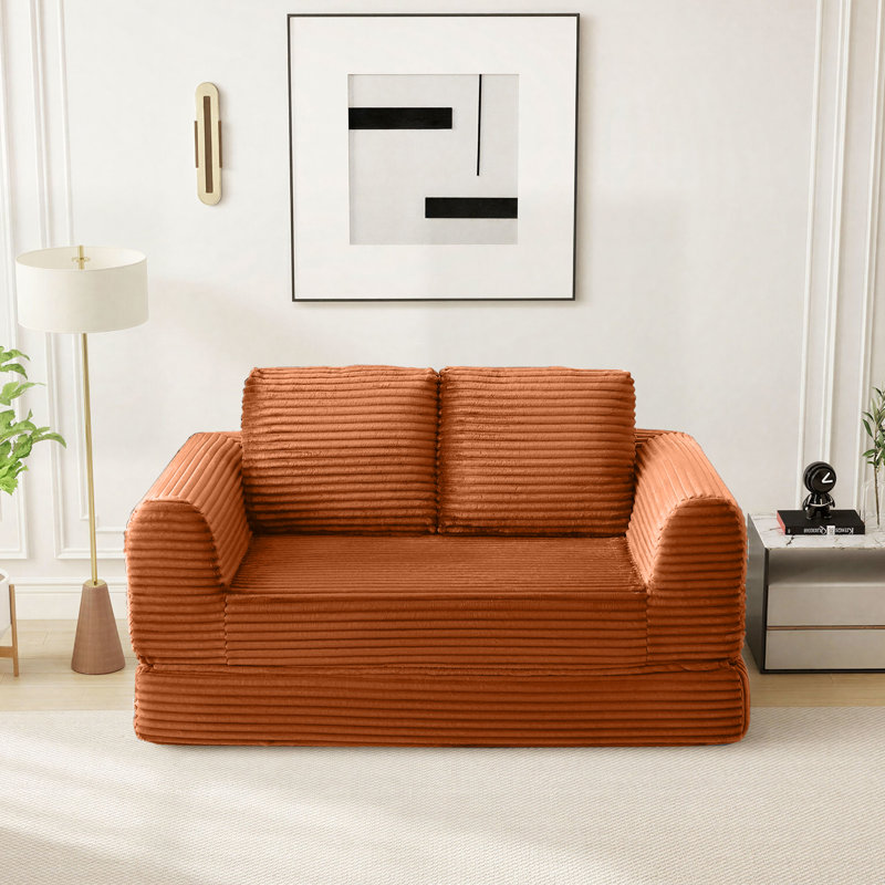 Canapé-lit Boneless Cloud Compression, H 33,8 po x l 63 po x P 37,4 po, Orange