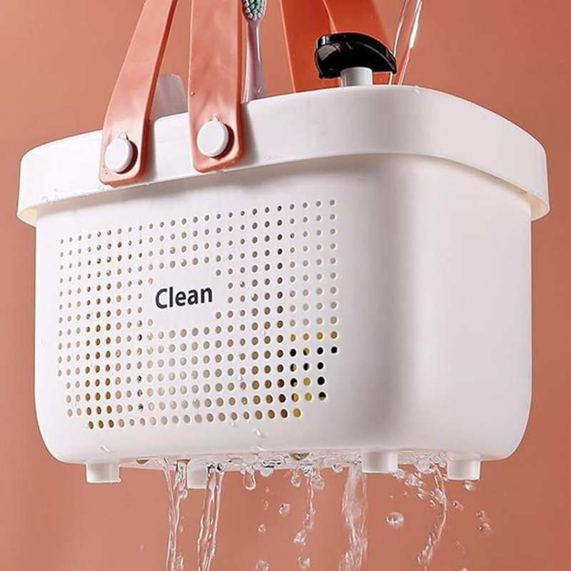 Panier de rangement en plastique avec poignée, L 6 po x P 6 po, Gris