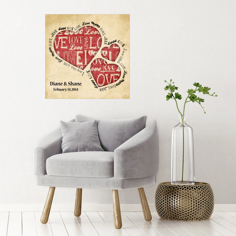 Décalcomanie murale « love cœur i », H 24 po x l 24 po, Oui