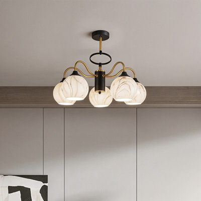 5 - Light Matte Black Chandelier Pendant